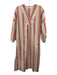 Lake Size M Pink & Cream Cotton Blend Stripe Split Hem Mini Dress Pink & Cream / M