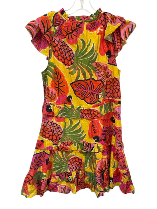 Farm Rio Size S Yellow, Green, Pink Cotton flocked dot tropical floral Dress Yellow, Green, Pink / S