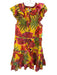 Farm Rio Size S Yellow, Green, Pink Cotton flocked dot tropical floral Dress Yellow, Green, Pink / S