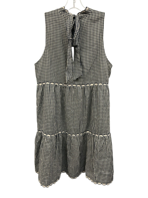 Pomander Place Size M Blue & Beige Rayon Blend Tie Back Gingham Above Knee Dress Blue & Beige / M