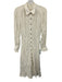 Ba&sh Size XS Cream & Black Viscose Button Down Gathered Waist Midi Dress Cream & Black / XS