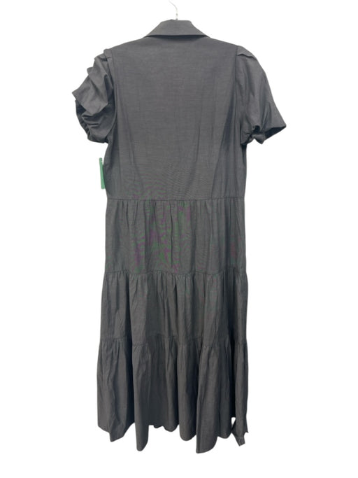 Brochu Walker Size S Slate Blue Polyester Blend Chambray Button Down Maxi Dress Slate Blue / S
