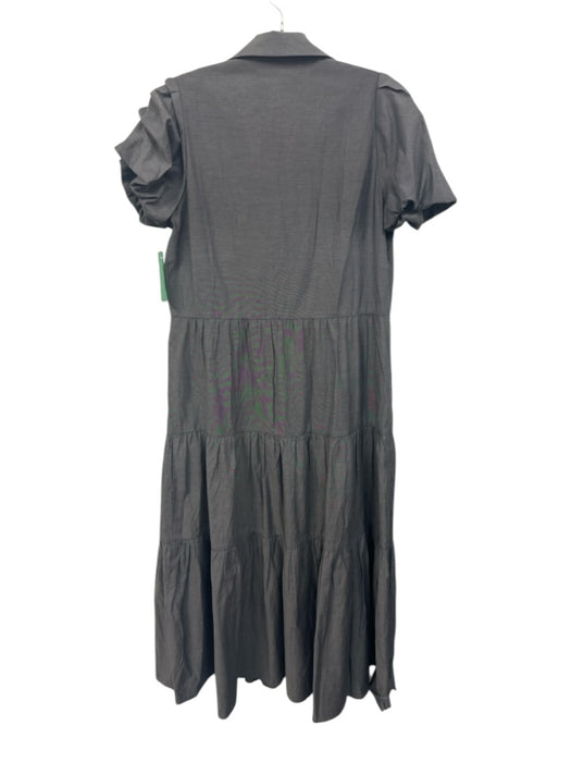 Brochu Walker Size S Slate Blue Polyester Blend Chambray Button Down Maxi Dress Slate Blue / S