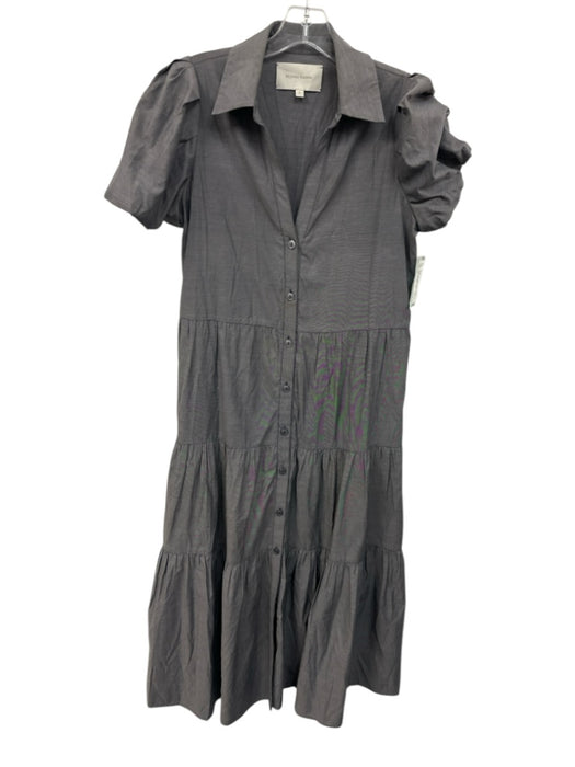 Brochu Walker Size S Slate Blue Polyester Blend Chambray Button Down Maxi Dress Slate Blue / S
