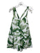Show Me Your Mumu Size S White & Green Polyester Leaf Print V Neck Romper White & Green / S
