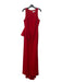 Badgley Mischka Size 10 Red Polyester Round Neck Sleeveless Ruffle Back Zip Gown Red / 10