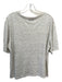 Vince Size L Gray & White Linen Striped Short Sleeve Top Gray & White / L