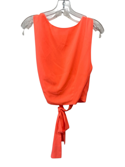 Alice + Olivia Size 8 Neon Orange Polyester Sleeveless Wrap V Neck Top Neon Orange / 8