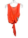 Alice + Olivia Size 8 Neon Orange Polyester Sleeveless Wrap V Neck Top Neon Orange / 8