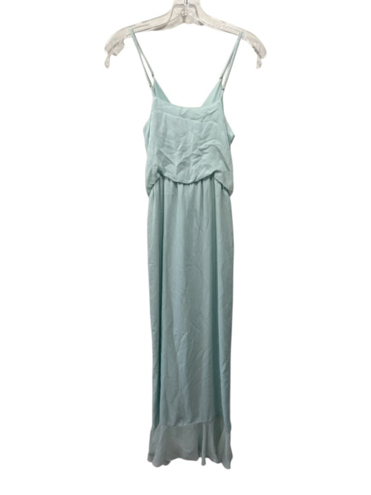 Parker Size L Seafoam Green Silk Spaghetti Strap Faux Wrap Midi Dress Seafoam Green / L