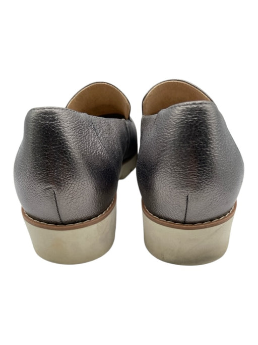 Vionic Shoe Size 8.5 Gunmetal Silver Pebble Leather Round Toe Foam Sole Loafers Gunmetal Silver / 8.5