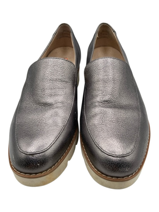Vionic Shoe Size 8.5 Gunmetal Silver Pebble Leather Round Toe Foam Sole Loafers Gunmetal Silver / 8.5
