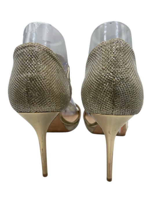 Jimmy Choo Shoe Size 40 Gold Metallic 2 Strap Stiletto Sandals Gold / 40