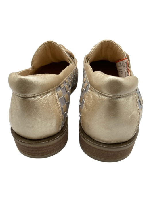 Softwaves Shoe Size 40 Gold & Silver Leather Basket Weave Buckle Detail Loafers Gold & Silver / 40