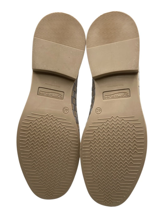 Softwaves Shoe Size 40 Gold & Silver Leather Basket Weave Buckle Detail Loafers Gold & Silver / 40