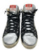 Golden Goose Shoe Size 40 Black, Silver, Beige Canvas Lace Up Zip Side Sneakers Black, Silver, Beige / 40