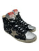 Golden Goose Shoe Size 40 Black, Silver, Beige Canvas Lace Up Zip Side Sneakers Black, Silver, Beige / 40