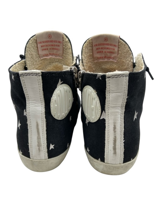 Golden Goose Shoe Size 40 Black, Silver, Beige Canvas Lace Up Zip Side Sneakers Black, Silver, Beige / 40