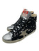 Golden Goose Shoe Size 40 Black, Silver, Beige Canvas Lace Up Zip Side Sneakers Black, Silver, Beige / 40