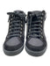 Chanel Shoe Size 40 Black Canvas & Suede Zip Gunmetal Hardware High Top Sneakers Black / 40