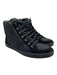 Chanel Shoe Size 40 Black Canvas & Suede Zip Gunmetal Hardware High Top Sneakers Black / 40