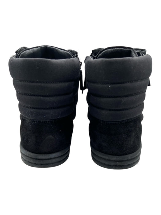 Chanel Shoe Size 40 Black Canvas & Suede Zip Gunmetal Hardware High Top Sneakers Black / 40