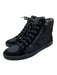 Chanel Shoe Size 40 Black Canvas & Suede Zip Gunmetal Hardware High Top Sneakers Black / 40