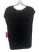St. John Size M Black Rayon Ribbed Pleated Sleeveless Tie Neck Top Black / M