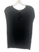 St. John Size M Black Rayon Ribbed Pleated Sleeveless Tie Neck Top Black / M