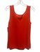 Lafayette 148 Size L Red Orange Linen & Viscose Sleeveless Knit Semi Sheer Top Red Orange / L