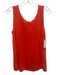 Lafayette 148 Size L Red Orange Linen & Viscose Sleeveless Knit Semi Sheer Top Red Orange / L