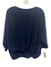 Trina Turk Size M Navy Blue Polyester Short Wide Sleeve Gathered Hem Flowy Top Navy Blue / M