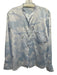 Vince Size L Light Blue & Multi polyester satin Long Sleeve Floral Top Light Blue & Multi / L