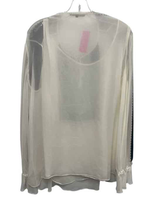 Kobi Halperin Size L White & Black No Fabric Tag Long Sleeve Lace Detail Top White & Black / L