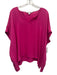 Diane Von Furstenberg Size M Fuschia Pink Silk Short Wide Sleeve V Neck Boxy Top Fuschia Pink / M