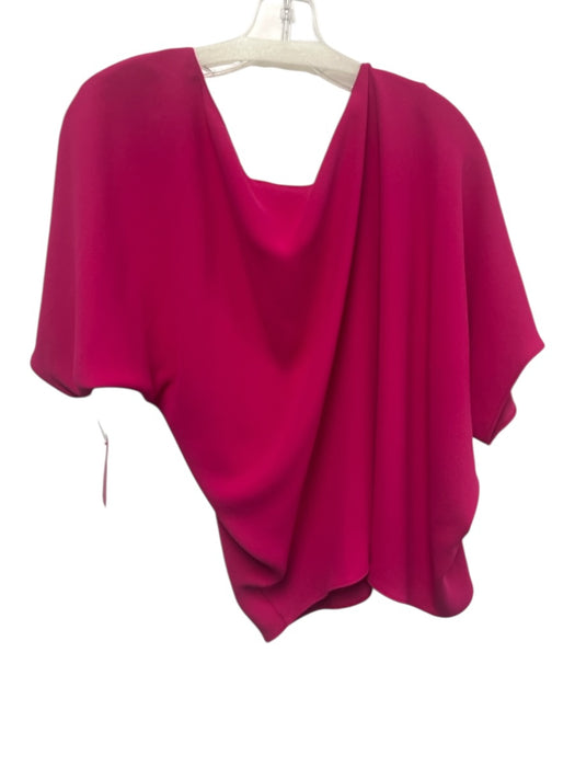 Trina Turk Size M Fuschia Pink Polyester Short Wide Sleeve Wide Neck Flowy Top Fuschia Pink / M