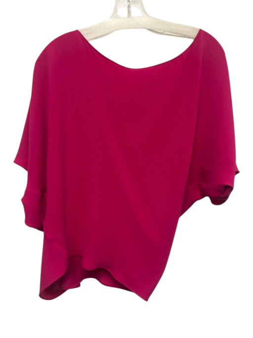 Trina Turk Size M Fuschia Pink Polyester Short Wide Sleeve Wide Neck Flowy Top Fuschia Pink / M