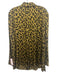 Escada Sport Size 42 / M Olive Green & Black Viscose Leopard Print Collar Top Olive Green & Black / 42 / M