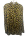 Escada Sport Size 42 / M Olive Green & Black Viscose Leopard Print Collar Top Olive Green & Black / 42 / M