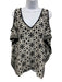 Trina Turk Size L Black & White Silk Geometric Print Cold Shoulder Flowy Top Black & White / L