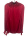 Kobi Halperin Size L Red Silk Blend Long Sleeve Smocked Detail Mock Neck Top Red / L