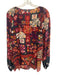 Kobi Halperin Size L Red, Navy, Multi Silk Long Sleeve Abstract Geometric Top Red, Navy, Multi / L