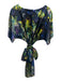 St. John Size M Green, Blue, Purple Silk Blend Short Sleeve Abstract Dots Top Green, Blue, Purple / M