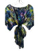 St. John Size M Green, Blue, Purple Silk Blend Short Sleeve Abstract Dots Top Green, Blue, Purple / M