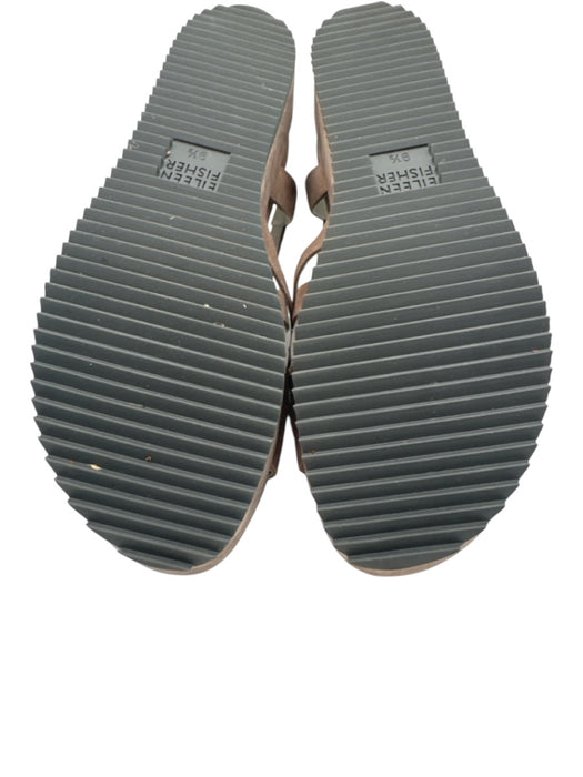 Eileen Fisher Shoe Size 9.5 Taupe Brown Leather Platform Criss Cross Sandals Taupe Brown / 9.5