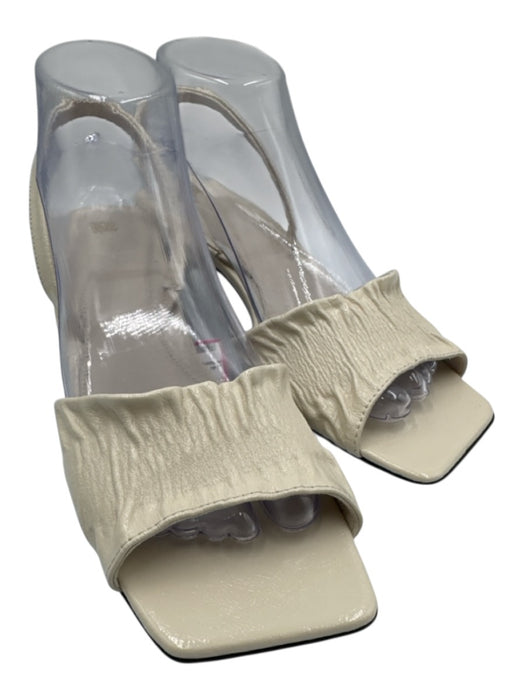 Toteme Shoe Size 39 Off White Leather Square Toe Gathered Slingback Sandals Off White / 39