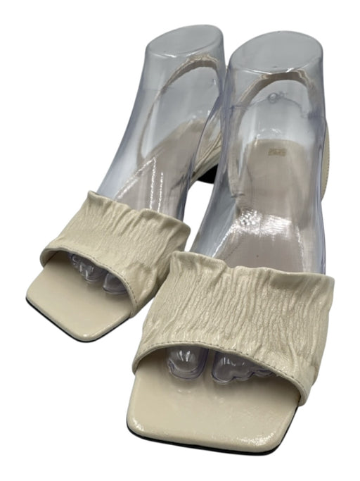 Toteme Shoe Size 39 Off White Leather Square Toe Gathered Slingback Sandals Off White / 39