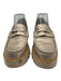 Pedro Garcia Shoe Size 40 Silver & Beige Leather Metallic Platform Loafers Silver & Beige / 40