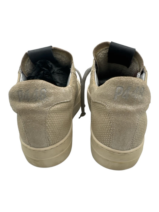P448 Shoe Size 40 Beige & Gray Suede & Textile Metallic Textured Sneakers Beige & Gray / 40