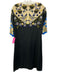 Etro Size 42 Black, Blue, Yellow Viscose Floral Pockets Midi Dress Black, Blue, Yellow / 42